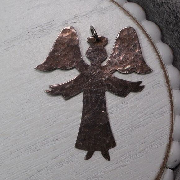 Retired James Avery 925 Hammered Beckoning Angel Charm 5G / 1.8in - Picture 1 of 5